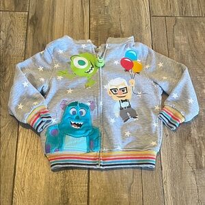 Disney Gray and White Zip-Up Jacket